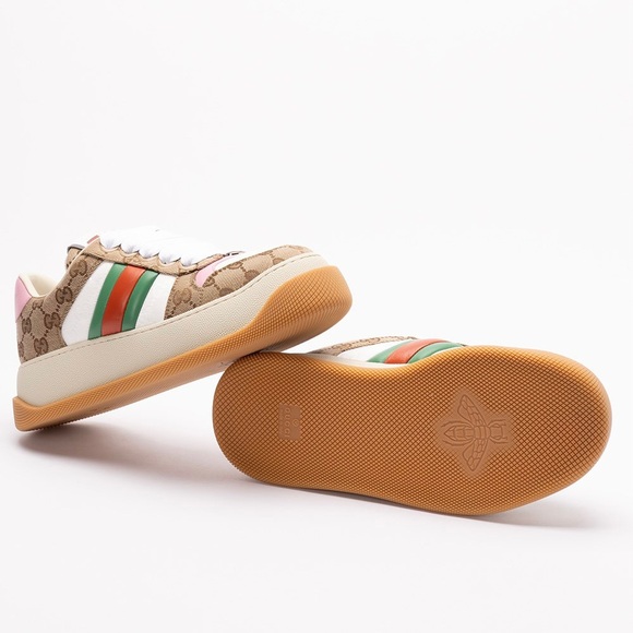 GUCCI Double Screner GG logo web stripe platform sneakers - Picture 5 of 5